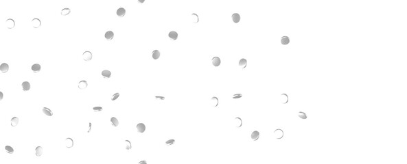 Cascading Splendor: Striking 3D Illustration Showcasing a Dazzling silver Confetti Display