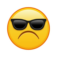 Frowning sad face with sunglasses Large size of yellow emoji smile