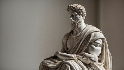 Stoic Essence in Sculpture: A Philosophical Illustration of Stoicism and Wisdom, Stoicism, Generative Al