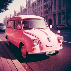 retro car in the city
