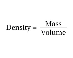 Density Formula on the white background. Education. Science. School. Vector illustration.