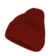 Red winter hat. vector illustration