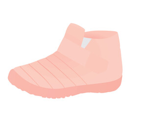 Pink  winter short boot. vector 