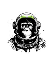 Monkey illustration for t shirt design