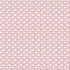 Valentine Seamless Pattern Wallpaper - Red black heart valentines day doodle vector illustration background - Love valentine's digital wrapping paper - wedding dating anniversary wallpaper