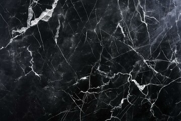 Elegant Texture of Black Marble with Intricate White Veining