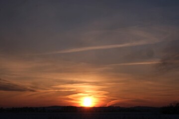 Beautiful scenery of suset sky