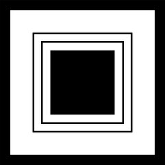Geometric Square Picture Frame. Black and White Background.