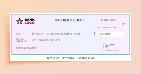 Sophisticated Blank Check Design for Banking and Finance