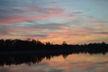 sunset over the lake