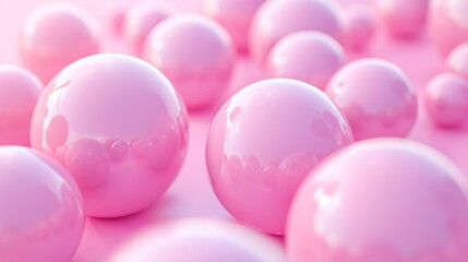 Fototapeta na wymiar Abstract pink pastel balls, geometric background for product presentation, minimal pastel scene.