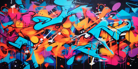 Obraz premium graffiti on wall,abstract colorful splashes background,Abstract watercolor background with watercolor splashes created generative ai 