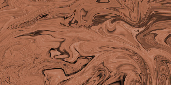 Liquify Swirl brown Color Art Abstract Pattern brown marble texture and background for design .glossy liquid acrylic paint texture background design . © Vermelho
