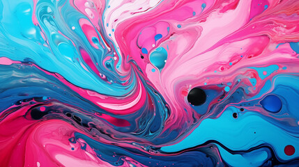 Fluid Art Drawing Illustration Flowing Effect. Liquid Paint Mixing Artwork With Splash. Website background, Copy paste area for texture