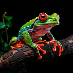 multicolored frog