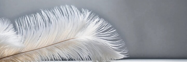 header, white fluffy feathers background