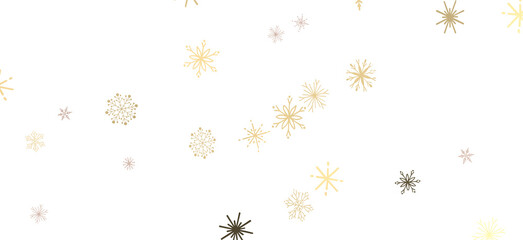 new year pattern. Christmas theme, golden openwork shiny snowflakes, star, 3D rendering.