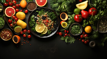 Obraz na płótnie Canvas Healthy And Nutritious Organic Food With Fresh Vegetables Generative AI 