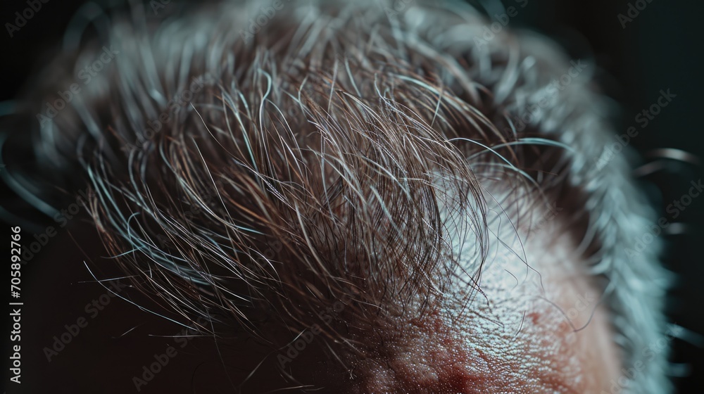 Aufkleber a close-up view of a person's hair being cut with a pair of scissors. this image can be used to illu