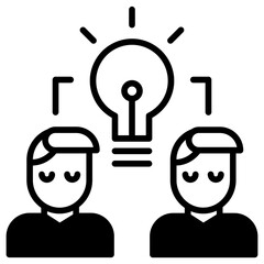 Collaborate idea solid glyph icon