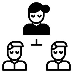 Woman Teamwork solid glyph icon