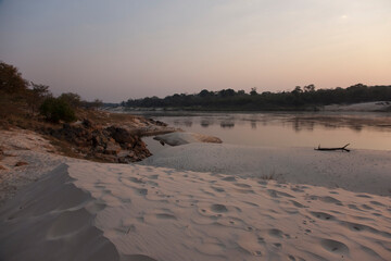 Zambia Zambezi River at dawn