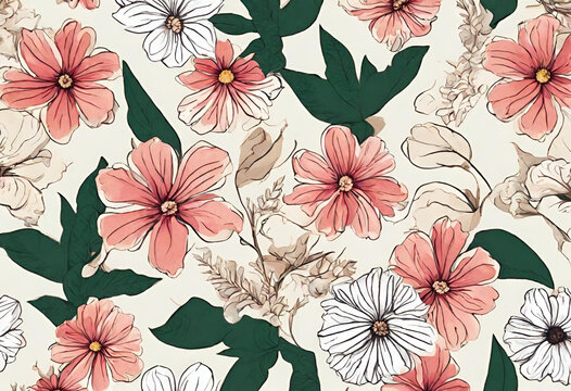 Flowers, wallpaper with beautiful flowers for decoration, v3