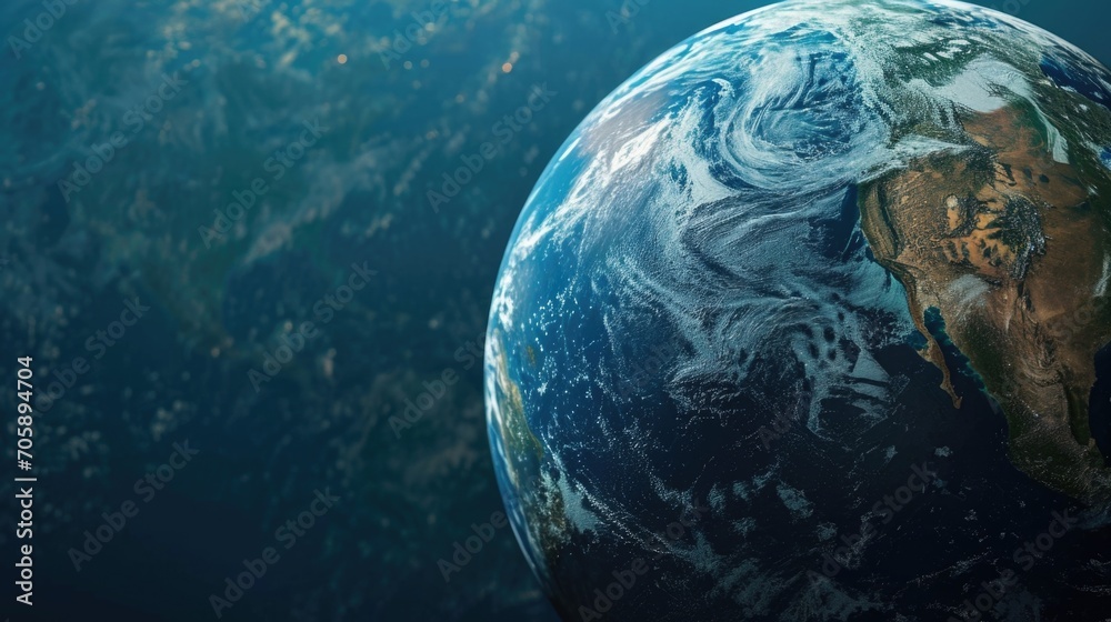 Poster A stunning image of the Earth as seen from space. Perfect for illustrating global concepts and showcasing the beauty of our planet