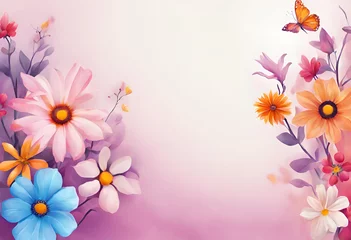 Fotobehang Flowers, wallpaper with beautiful flowers for decoration, v3 © Produzir