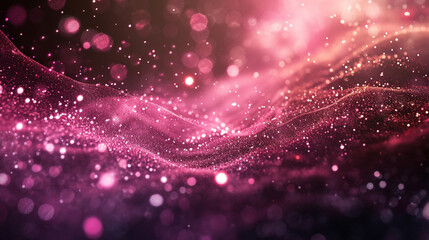 Obraz premium Abstract Motion Background Animation Shining Particles Dust Wave Flow Loop. Copy paste area for texture