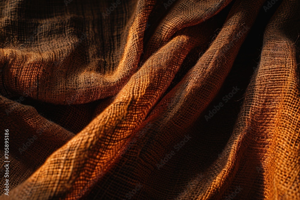 Poster Close-up view of a brown cloth against a black background. Versatile image that can be used for various design projects