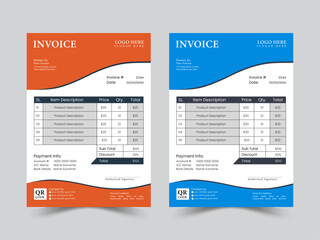 professional corporate business invoice illustrator design, Modern and creative company invoice template