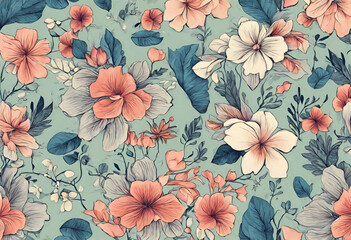 Flowers, wallpaper with beautiful flowers for decoration, v3