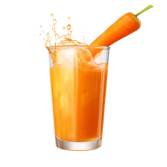Foto op Plexiglas a carrot splashing into a glass of juice © Zacon