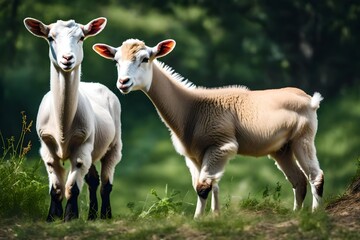 Obraz premium goat on the meadow