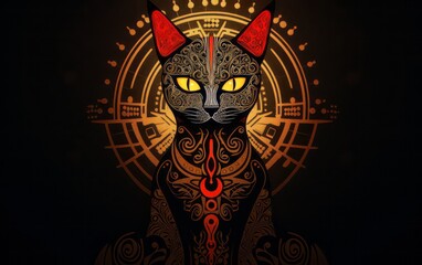 cat art deco style