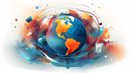 Abstract globe, Earth abstract wallpaper. 3D globe background - obrazy, fototapety, plakaty