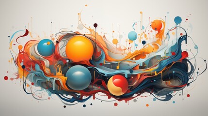 Abstract background, 3D circles. 