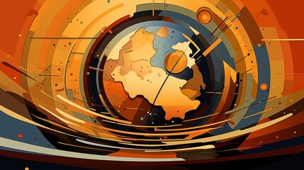 Abstract globe, Earth abstract wallpaper. 3D globe background