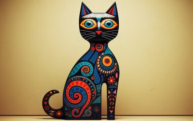 gatto colorato design eclettico