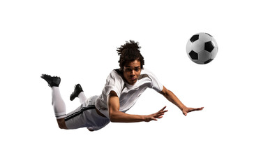 Football  player kicks the soccer ball ready to the match