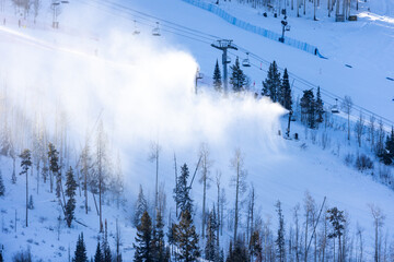 Snowmaking Machines on Vail Mountain in Colorado