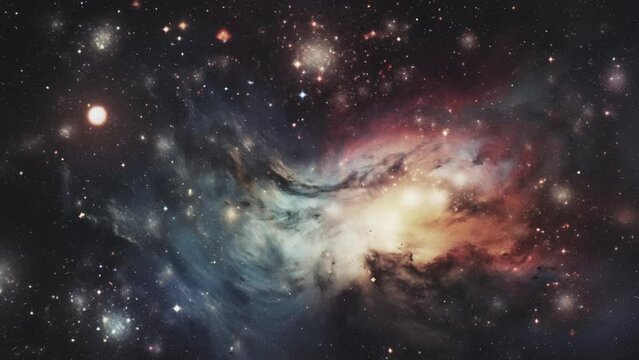 Abstract space background with galaxies.