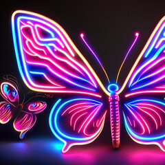 abstract neon light butterfly