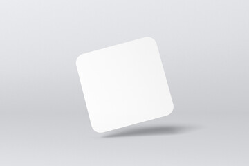 Rounded Square Business Card Mockup 3d Rendering