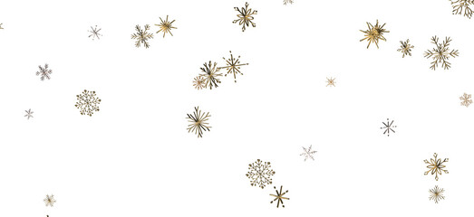 Gentle Snow Drift: Mind-Blowing 3D Illustration of Falling Holiday Snowflakes
