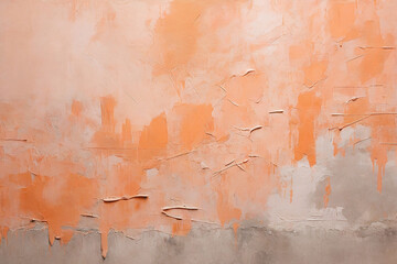 Obraz premium Texture of old rustic wall covered with peach Colors, background on a concrete wall.
