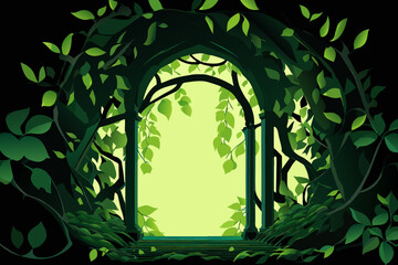 Leafy vines forming natural arches. vektor icon illustation