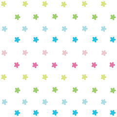 Seamless floral pattern, rustic brown print with cute spring botany in freedom arrangement. Cute botanical design: small hand drawn flowers, tiny leaves on white background. Vector illustration