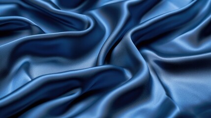 Blue Satin Silk: Abstract Texture Background with Luxurious Flowing Fabric